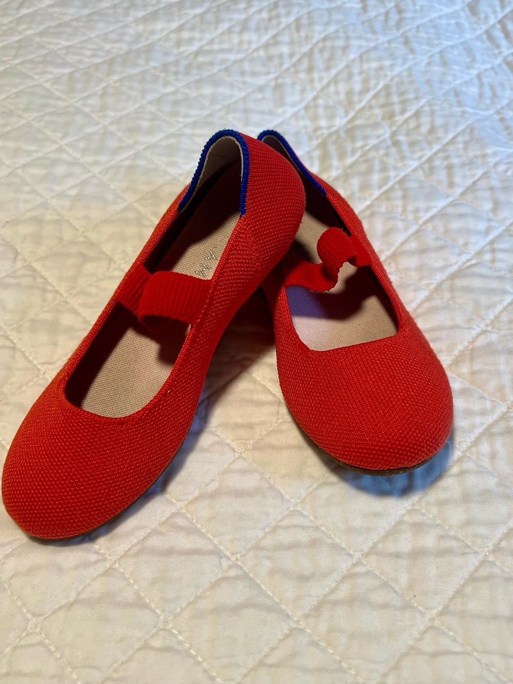 Rothy's Girls Red Mary Jane Knit Ballet Flats